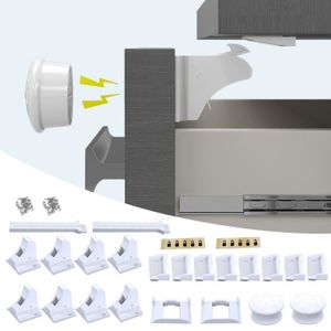 Dww-lot de 2 serrure frigo avec code (noir), Cadenas frigo pour enfants,  adhsive verrou de rfrigrateur combinaison, securite bloque pour porte frigo  f