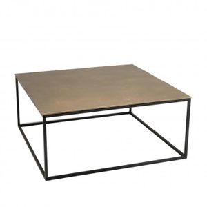 TABLE BASSE MACABANE JONAS - Table basse carrée 90x90cm alumin
