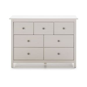 COMMODE DE CHAMBRE Commode, meuble de rangement en pin coloris blanc - Longueur 110 x Profondeur 40 x Hauteur 80 cm