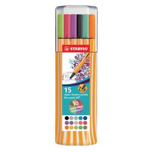 STABILO Pochette x 15 stylos-feutres point 88 - Coloris pastel