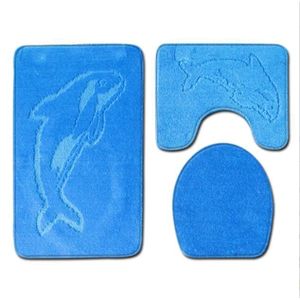 Lot De 2 Tapis De Bain Antidérapants Paradise Style Grec Bleu Glacier – Luxe & Confort (50x80 + 50x40 Cm)