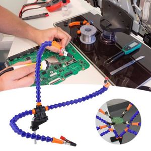 MACHINE DE SOUDURE Support de soudure à bras flexibles YOSOO - Kit d'accessoires pour fer à souder avec 3 pinces - Blanc
