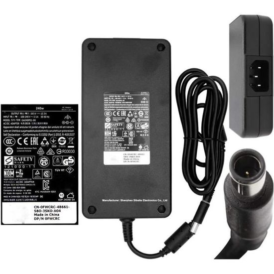 Chargeur/Adaptateur Dell 20V 3500mA – Modèle AA20031 /V2 – Occasion