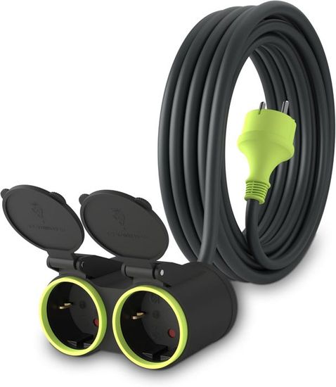 5m Rallonge avec 2 Prises Schuko 2 Prises Prolongateur électrique pour ...