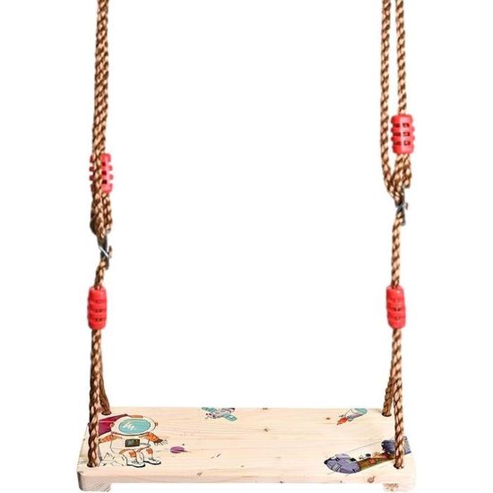 Siège De Balançoire En Bois – Corde Réglable De 110 à 180 Cm, Charge Max 150 Kg, Pour Adulte Et Enfant