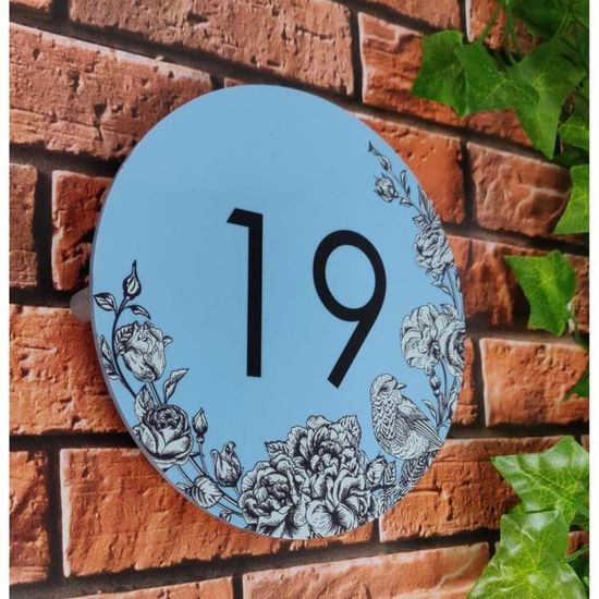 Plaque De Maison Personnalisée En Acrylique Givré - Numéro Ou Nom Imprimé Sur Mesure, Design Contemporain