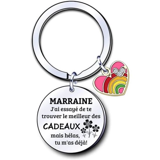 Porte-clés Marraine En Bois Avec Carte De Vœux - Cadeau Annonce Grossesse, Baptême, Noël