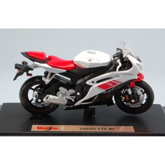 MAISTO MI07081W YAMAHA YZF R6 WHITE 1 18 maquette DIE CAST MODEL Cdiscount Jeux Jouets