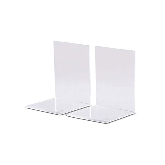 MaxGear Lot De 3 Serre-livres Acrylique Transparent - 18,5x14x13 Cm - Antidérapants Pour étagères