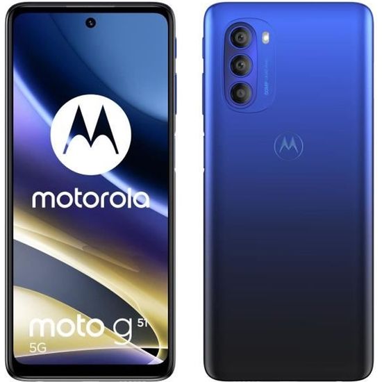 Smartphone MOTOROLA G51 - Double SIM - 6,78" - 64 Go - Bleu