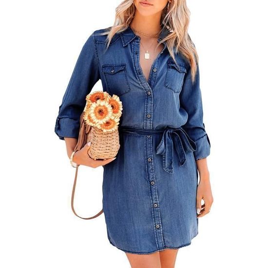 Tunique Denim & Co. En Lin Mélangé Corail - Boutons Devant, Manches Longues - Taille XL Neuve