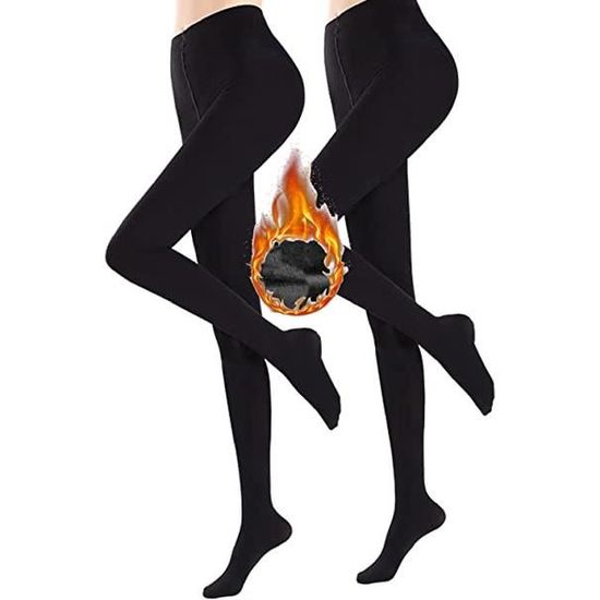 Collant Chaud Femme Hiver Extensibles Translucide Epais Polaire Opaque  Leggings Taille Haute Thermique [300g,Noir Pied Plein] Noir - Cdiscount  Chaussures