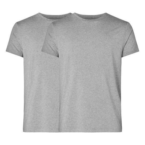 Lot De 2 T-shirts Henley Homme Weatherproof - Manches Courtes - Blanc/gris - Taille XL