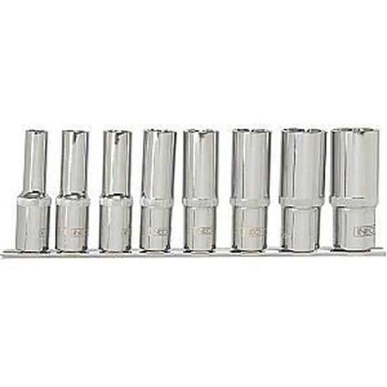 Neo 08-650 Neo Professionnel 1//2 /"Spline douille profonde set 8 pcs sur rail CRV Acier