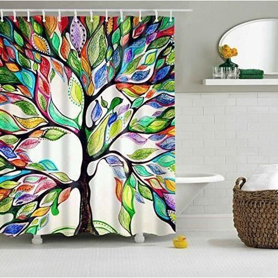 Rideau De Douche 180x180 Cm Motif Animaux Chiens - Tissu Polyester Imperméable, 12 Crochets Inclus | AIBIIN