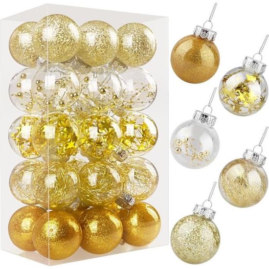 Boules De Noël Transparentes 8cm - 20 Pièces, à Remplir, DIY