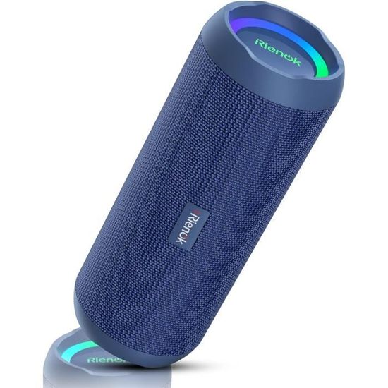 Enceinte Bluetooth Puissante, 80W Haut Parleur Bluetooth Basses Renforcées Avec Lumière, Double