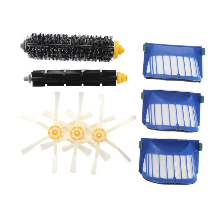 Brosse extracteur de débris + Filtre HEPA + Brosse latérale Kit aspirateur Accessoires pour iRobot Roomba 600 série Accessoires …