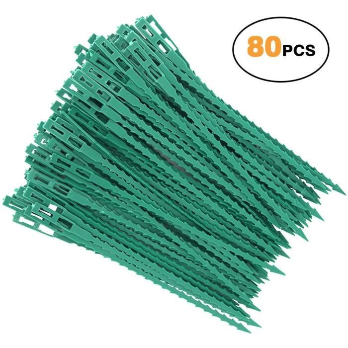 80 Pcs Accroche-Tuteurs pour Tomates Arbres Tuteurs de Plantes Attache et Soutien Réglable pour Plantes Serre-cable Lien