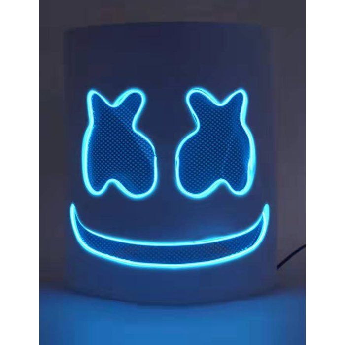 Masque guimauve led bleu adulte - Blanc