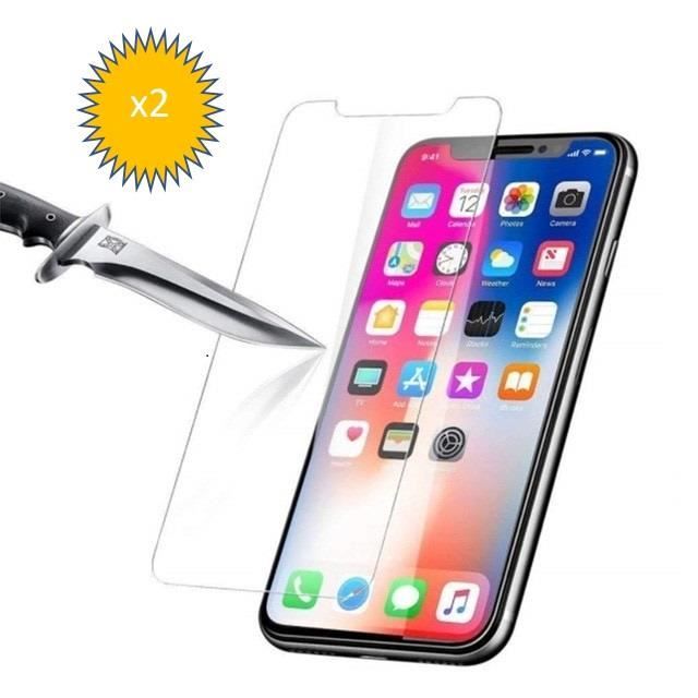 Lot x2 Film protection pour IPHONE XR en VERRE Trempe Vitre protecteur anti casse, anti-rayure, anti choc