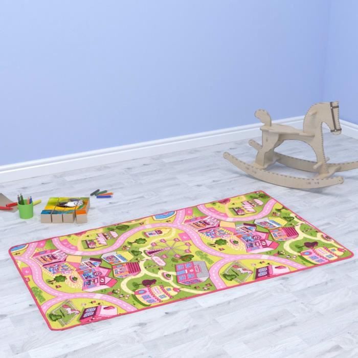 Tapis de jeu - Tapis Éveil - Aire Bébé Poil à boucle 100 x 165 cm Motif de ville jolie ®UWYYPF®