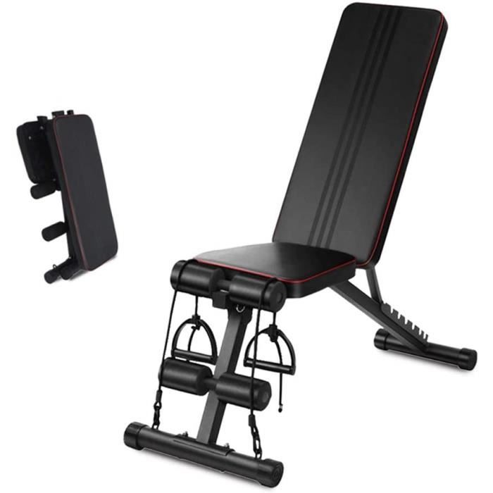 Sin Banc de musculation réglable bide - Banc de musculation pliable avec dossier 7 positions - Banc de fitness multifonction à A414