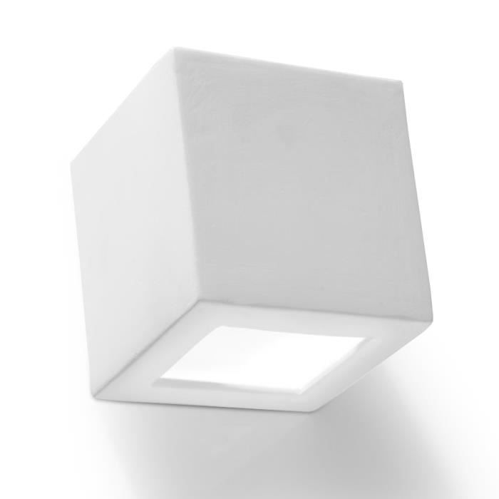 Applique Murale Céramique LEO Lampe Murale Moderne boho Design pr Chambre Salon Escalier Couloir - Blanc