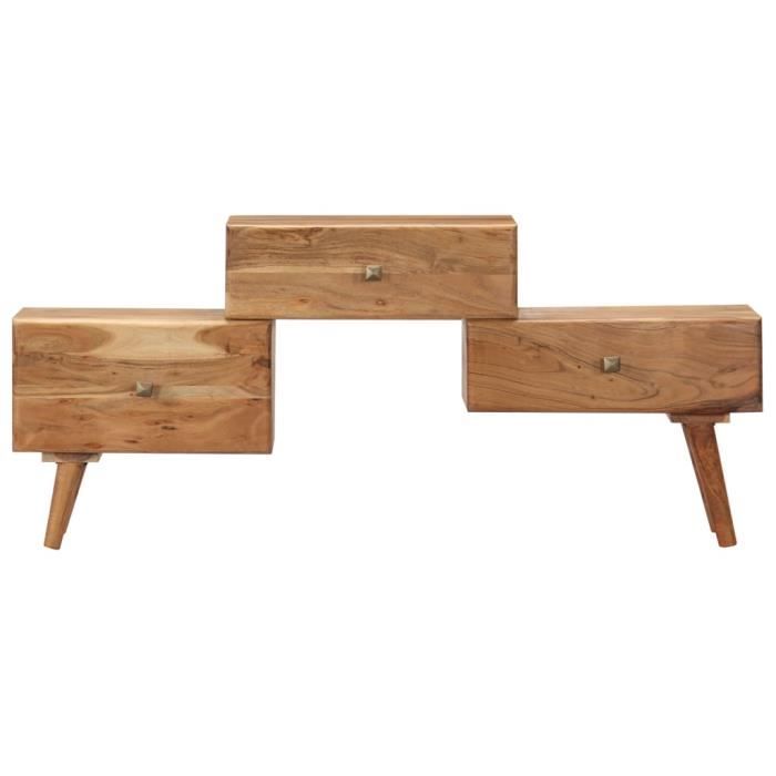CHEZZOE Meuble TV Design - Meuble de rangement Meuble de Télévision 108x30x49 cm Bois d'acacia massif ☺69259