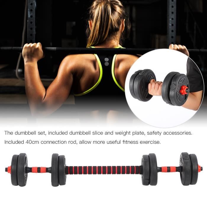 Équipement de fitness d'exercice domestique d'haltère de rondeur 10kg avec tige de connexion de 40cm HB046