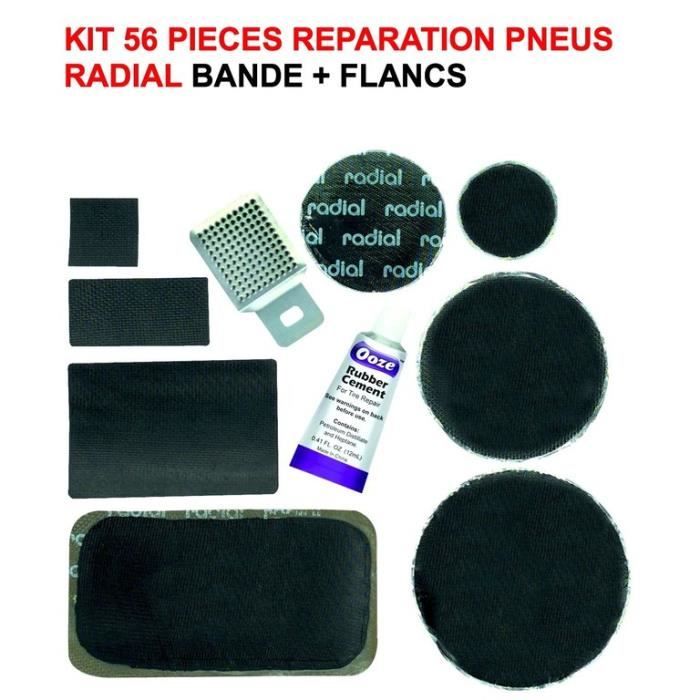 GENIAL INTROUVABLE KIT REPARATION PNEUS RADIAL 56 PIECES ! REPAREZ TOUT Y COMPRIS LES FLANCS SAUVEZ VOS PNEUS ! RAID PREPARATION