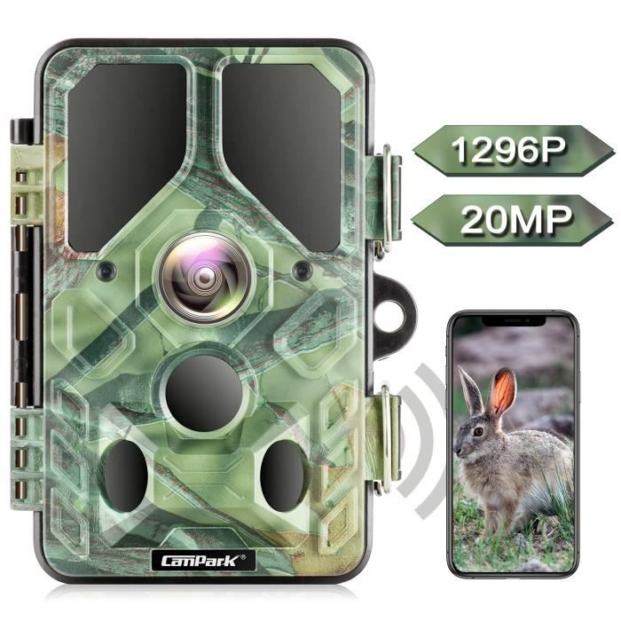 CAMPARK Caméra de Chasse 20MP 1296P Trail Caméra WiFi Bluetooth avec 940nm IR LED Vision Nocturne IP66 Étanche
