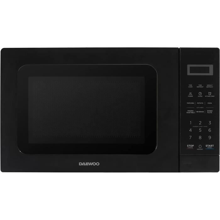 Four a micro-ondes numerique DAEWOO Noir | 20 litres | Affichage LED avec minuterie numerique | 700W | 11 reglage de puissanc