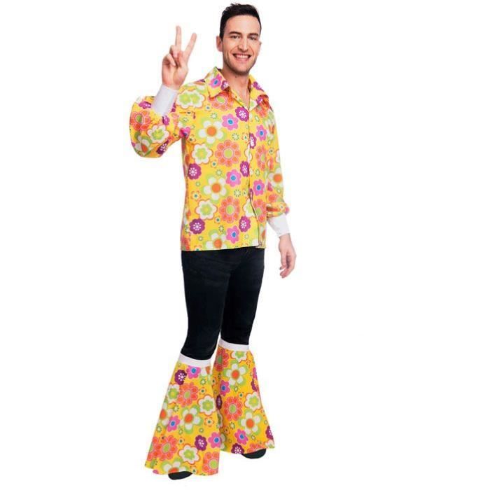 Costume adultes 60's chemise Flower Power taille Standard