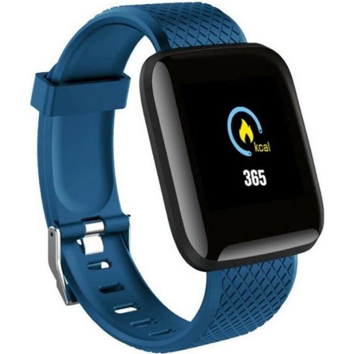 Bracelet intelligent IP67 de moniteur de fréquence cardiaque de montre intelligente 116plus avec écran de 1,3 pouces - bleu