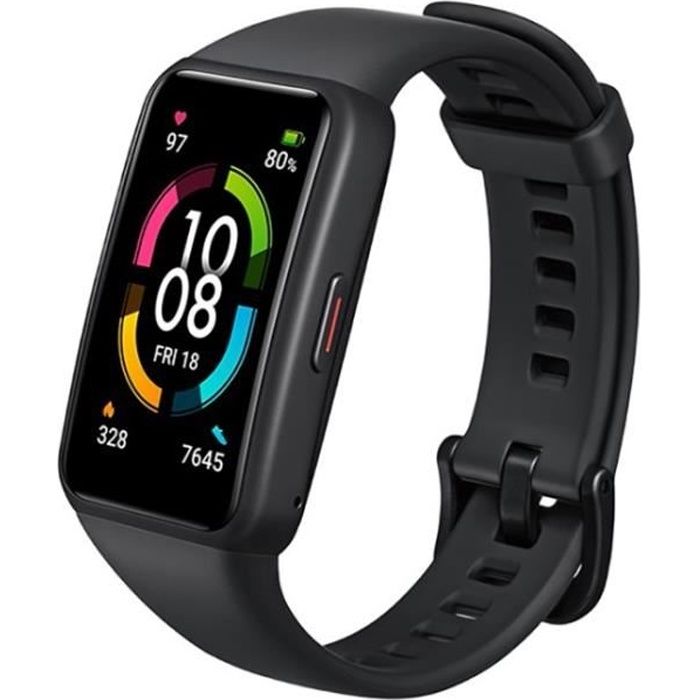 Honor Band 6 Montre Connectée Étanche 5ATM Montre Sport Moniteur De Sommeil Fréquence Cardiaque SpO2 Sang-Oxygène Version NFC,Noir