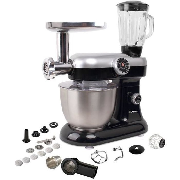 KLAISER Robot Pétrin Multifonctions Kitchen MIX KM284MEX Professional avec Machine à pâtes et Kit Tranchoir / Râpe - Il fait tout