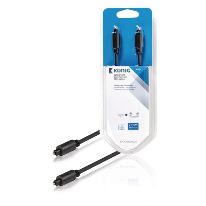 Câbles audio K & ouml nig KNA25000E20 Câble optique Toslink mâle - mâle 2,00 M Gris
