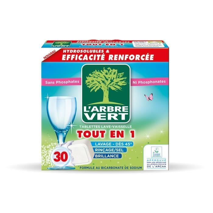 L'ARBRE VERT Tablettes lave-vaisselle Tout en 1 - 30 tablettes