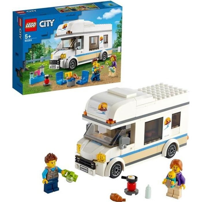 LEGO® City 60283 Le Camping-Car de Vacances, Jouet pour Enfants 5 Ans, Forêt LEGO, Véhicule, Camping, Jeu de Voyage