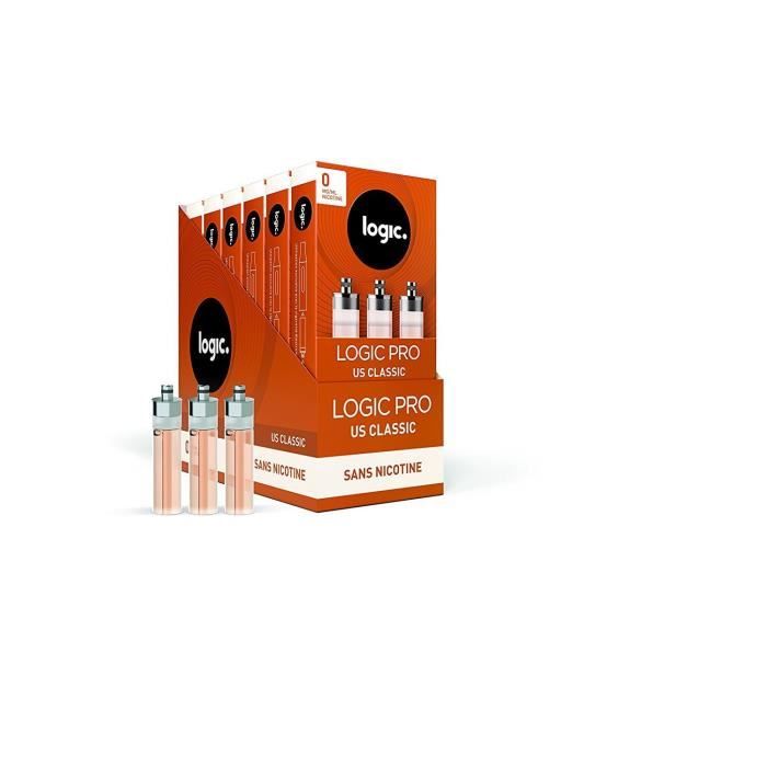 Logic - Lot de 3 Packs de 3 cartouches d’e-liquide pour cigarette électronique Logic Pro - Goût Menthe Fraîche - 0mg