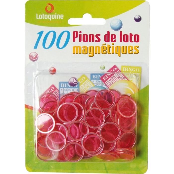 Loto - Sachet de 100 pions magn?tiques Rose - Accessoire - Jeton