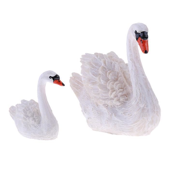 Résine Imitation Mignonne Statue De Cygne Pour Fée Jardin Cour Artisanat Décoratif Artisanat