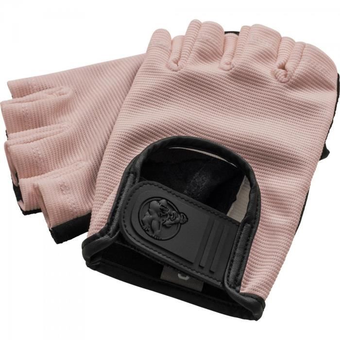 Gorilla Sports - Gants de musculation et haltérophilie Noir, Rose, Kaki - ROSE