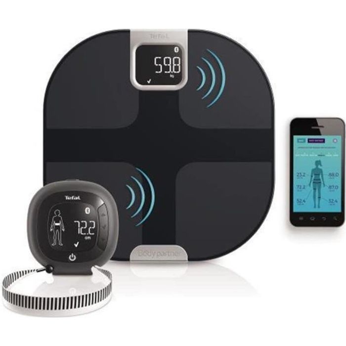 Rowenta YD3091S1 Pèse personne et capteur de silhouette connectés Body Partner - Noir