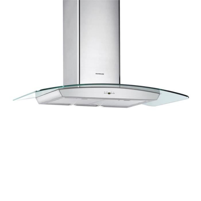 Hotte cuisine murale Silverline KALINKA inox et verre 90 cm Cuisissimo