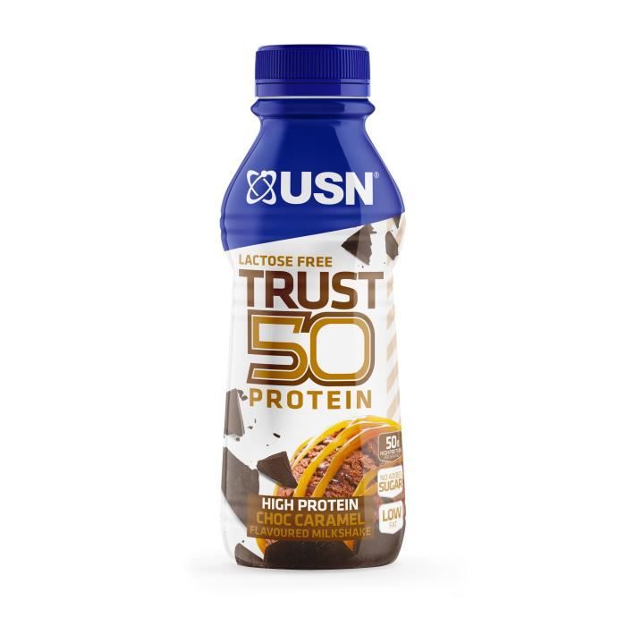 Lot de 6 boissons Chocolat Caramel 500mL USN Trust Protein Fuel 50 - bleu - TU