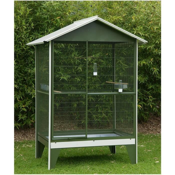 VADIGRAN Volière nr 16 avec toit - 122x93x173 cm - Vert et blanc - Pour oiseau