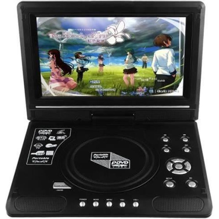 ZX13813-Compatible avec DVD, SVCD, CD, CD-R-RW, CD d'image Kodak, MP3, MP4. 9.8inch écran (800*480) Capable de pivote