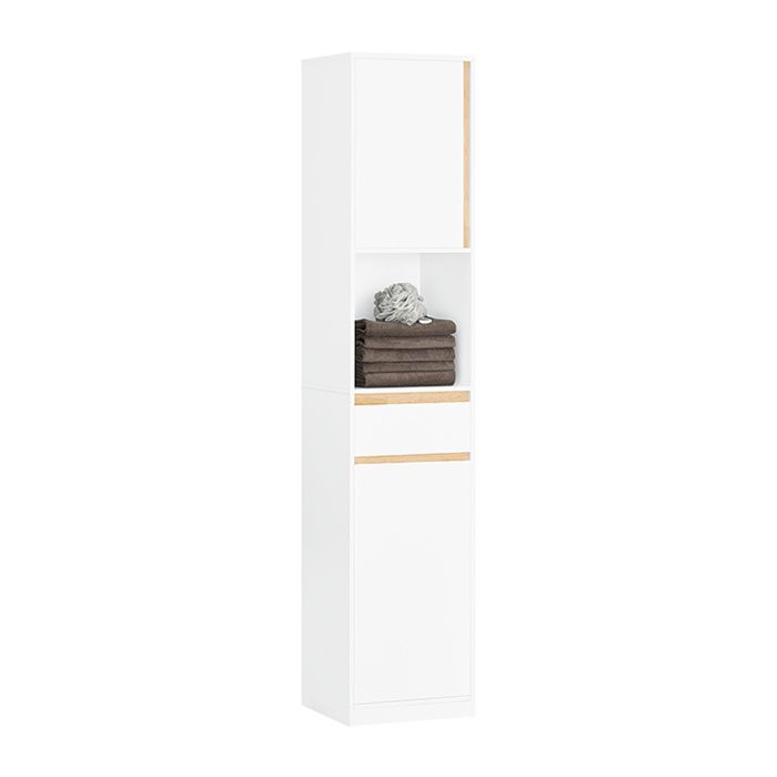 Meuble Colonne Salle de Bain BZR80-W SoBuy - avec Étagères Réglables - Blanc - 35x33x170 cm